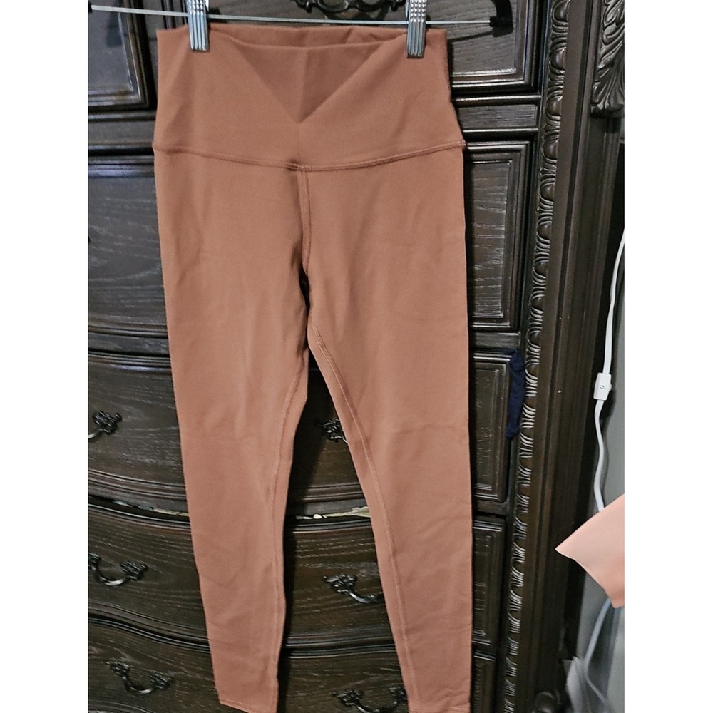 Alo Yoga High Waist Crossover V-Front Leggings Clay Terracotta Size S